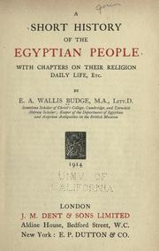 Front cover of A short history of the Egyptian people by E. A. Wallis Budge