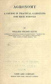 Cover of Agronomy by Clute, Willard Nelson