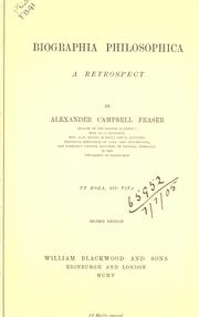 Front cover of Biographia philosophica by Alexander Campbell Fraser