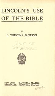 Front cover of Lincoln's use of the Bible by Samuel Trevena Jackson