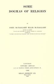 Cover of Some dogmas of religion by John McTaggart