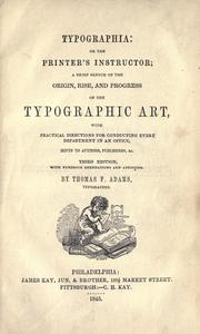 Cover of Typographia by Thomas F. Adams