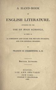 Cover of A hand-book of English literature by Francis Henry Underwood