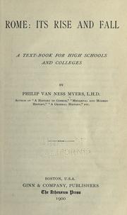 Front cover of Rome: its rise and fall by P. V. N. Myers