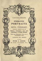 Front cover of Catalogue of engraved portraits of noted personages, principally connected with the history, literature, arts and genealogy of Great Britain by Myers & Rogers.