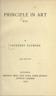 Cover of Principle in art, etc by Coventry Kersey Dighton Patmore