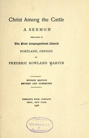 Front cover of Christ among the cattle by Marvin, Frederic Rowland