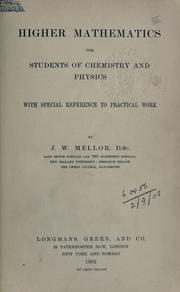 Front cover of Higher mathematics for students of chemistry and physics, with special reference to practical work by Mellor, Joseph William
