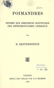 Cover of Poimandres by Richard Reitzenstein