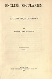 Cover of English secularism by George Jacob Holyoake