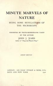 Front cover of Minute marvels of nature by John J. Ward