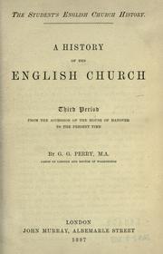 Front cover of A history of the English Church by Perry, G. G.