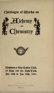 Front cover of Catalogue of works on alchemy and chemistry by Grolier Club