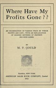 Front cover of Where have my profits gone? by Gould, Maurice Philip