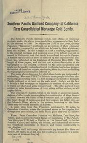 Front cover of Southern Pacific Railroad Company (of California) first consolidated mortgage gold bonds by John T. Doyle