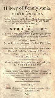 Front cover of The history of Pennsylvania, in North America by Robert Proud