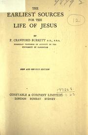 Cover of The earliest sources for the life of Jesus by F. Crawford Burkitt