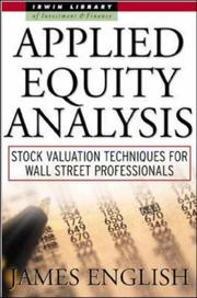 Cover of Applied Equity Analysis by James English