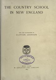 Front cover of The country school in New England by Clifton Johnson