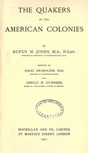 Front cover of The Quakers in the American colonies by Jones, Rufus Matthew
