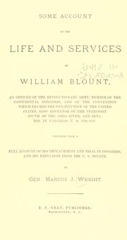 Front cover of Some account of the life and services of William Blount by Marcus Joseph Wright