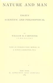 Cover of Nature and man by William Benjamin Carpenter