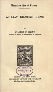 Cover of William Gilmore Simms by William Peterfield Trent