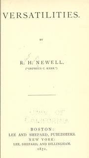 Cover of Versatilities by Robert Henry Newell