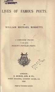 Cover of Lives of famous poets by William Michael Rossetti