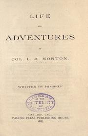 Front cover of Life and adventures of Col. L.A. Norton by L. A. Norton