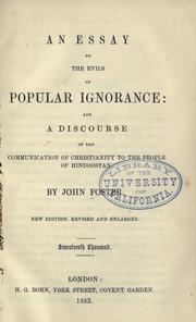 Front cover of An essay on the evils of popular ignorance by John Foster