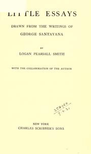 Cover of Little essays drawn from the writings of George Santayana by George Santayana