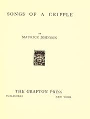 Front cover of Songs of a cripple by Maurice Johnson