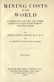 Front cover of Mining costs of the world by Edmond Norton Skinner