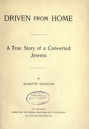Cover of Driven from home by Jeanette Gedalius