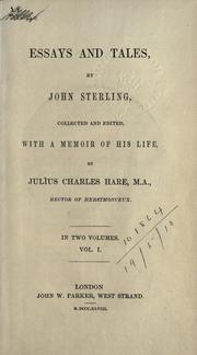 Front cover of Essays and tales, Vol. I by John Sterling