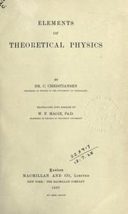 Front cover of Elements of theoretical physics by Christiansen, C.