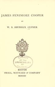 Front cover of James Fenimore Cooper by William Branford Shubrick Clymer