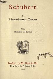 Cover of Schubert by Edmondstoune Duncan