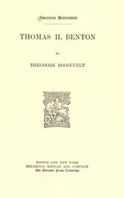 Cover of Thomas H. Benton by Theodore Roosevelt