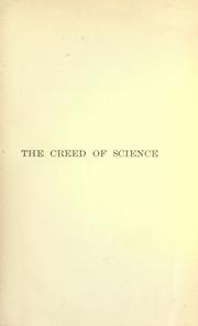 Cover of The creed of science by Graham, William