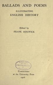 Cover of Ballads and poems illustrating English history by Frank Sidgwick