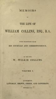 Front cover of Memoirs of the life of William Collins, esq., R. A by Wilkie Collins