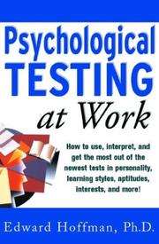 Cover of Psychological Testing at Work by Edward Hoffman