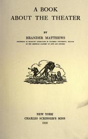 Cover of A book about the theater by Brander Matthews