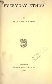 Cover of Everyday Ethics by Ella Lyman Cabot
