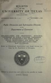 Front cover of Books on educational improvement and social reform for loan by the Department of Extension by University of Texas. Dept. of Extension. Public Discussion and Information Division.