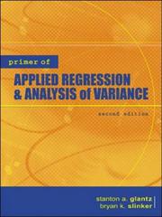 Front cover of Primer  of Applied Regression & Analysis of Variance by Stanton A. Glantz