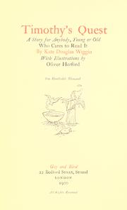 Cover of Timothy's quest by Kate Douglas Smith Wiggin