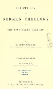 Front cover of History of German theology in the nineteenth century by Frédéric Auguste Lichtenberger